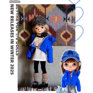Pre-order DonDon Reflective Blue Down Jacket for 1/6 dolls Blythe dolls  - doll clothes outfits