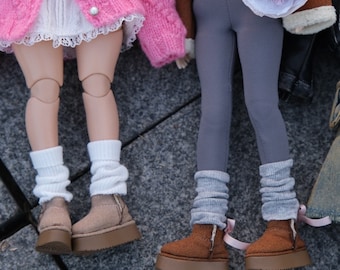 Fertig Stock! - DonDon Grau/Weiß Ankle Socken für Blythe 1/6 Puppen - Puppenkleidung Kleidung