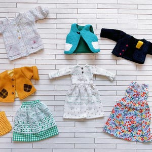 Ready Stock! 40% off - Girlish Clearance SALE! SET S for Blythe doll - doll dress outfits Cardigan Jacket Skirt Bag Vest Dress