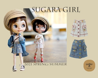 SugarA 2021 Flora Skirt for Blythe dolls - Blythe outfits clothes dress - 2 colors in