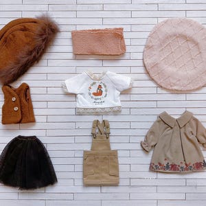 Ready Stock! 40% OFF! - Missyo Clearance SALE! SET Q for Blythe doll - doll dress outfits Hoodie Hat Scarf Shorts Long T shirt Sleeves