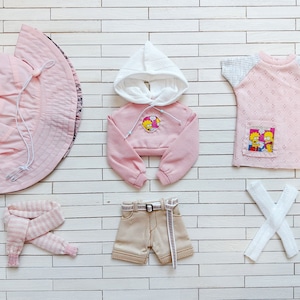 Ready Stcok! 40% OFF! - Missyo Clearance SALE! SET H for Blythe doll - doll dress outfits Hoodie Hat Scarf Shorts Long T shirt Sleeves