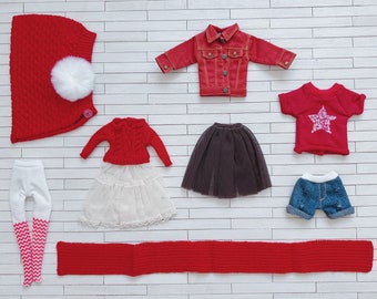 Missyo - ¡OFERTA DE LIQUIDACIÓN! SET N para muñeca Blythe - trajes de vestir de muñeca Sudadera con capucha Sombrero Bufanda Pantalones cortos Camiseta larga Mangas