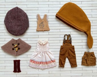 Missyo - ¡OFERTA DE LIQUIDACIÓN! SET Q para muñeca Blythe - trajes de vestir de muñeca Sudadera con capucha Sombrero Bufanda Pantalones cortos Camiseta larga Mangas