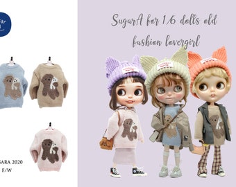 SugarA Bear Bear Sweater for Blythe dolls - Blythe outfits clothes dress - 3 colors in