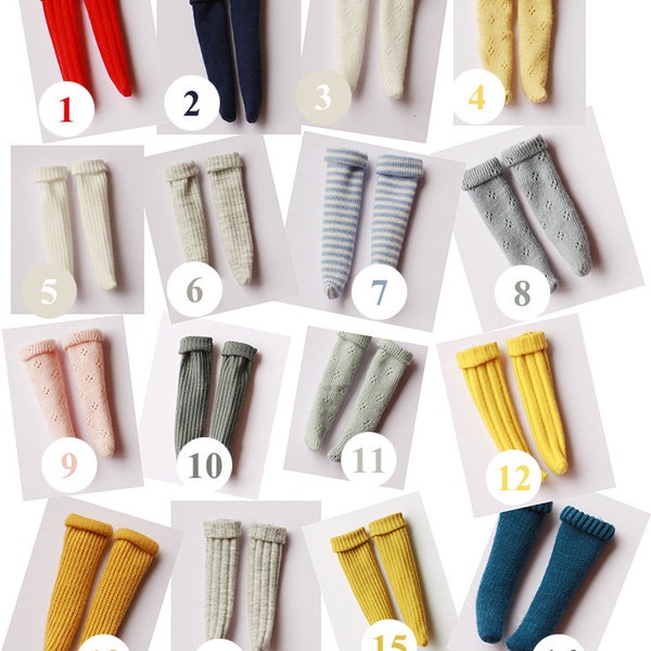 20 % DE RÉDUCTION - Chaussettes Miss année 2020 pour poupées Blythe - 8 couleurs (tenues pour robe de poupée)