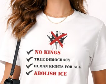 Maglietta per i diritti umani - Maglietta "No Kings" - Maglietta anti-ICE - Maglietta politica - Maglietta di protesta - Maglietta per la democrazia - Maglietta anti-Trump