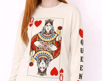 Maglietta Regina di Cuori per donna / Maglietta grafica Regina di Cuori / Maglietta Regina / Regalo per lei / Regalo carino per la mamma / Maglietta di San Valentino
