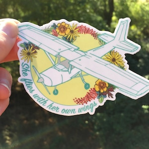 Cessna Airplane She Flies Sticker