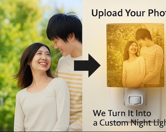 Personalized Photo Night Light • 3D Printed Lithophane Lamp