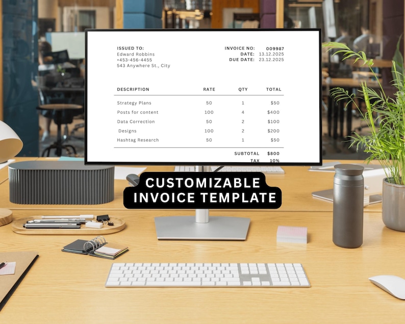 Editable Invoice Template | Canva & Word, Small Business (digital ...