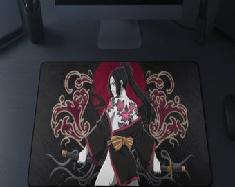 Alfombrilla de ratón con diseño de samurái - Diseño de guerrero japonés con tatuajes