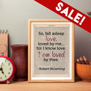 SALE: Original Book Page Art with Quote, Robert Browning image 1