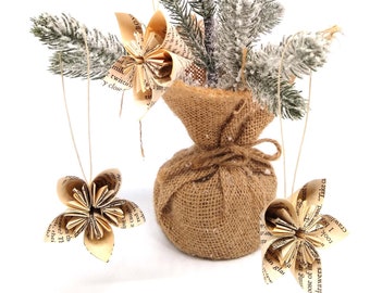 Set of 3 Kusudama Book Page Ornaments