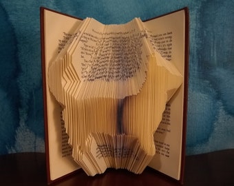 Custom Folded Book with Dog Silhouette