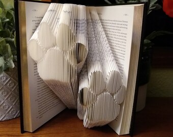 Custom Folded Book Art, Paw Prints, Gift for Dog Lover
