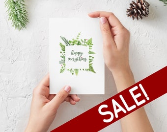 SALE! Set of 24 Happy Everything Holiday Cards with Envelopes