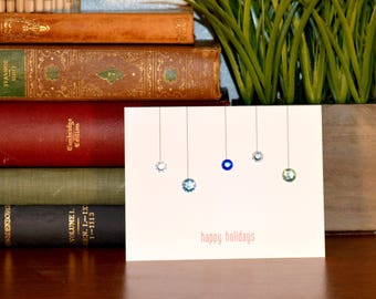 Set of 6 Holiday Cards with Ornaments