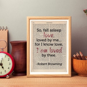 SALE: Original Book Page Art with Quote, Robert Browning image 2