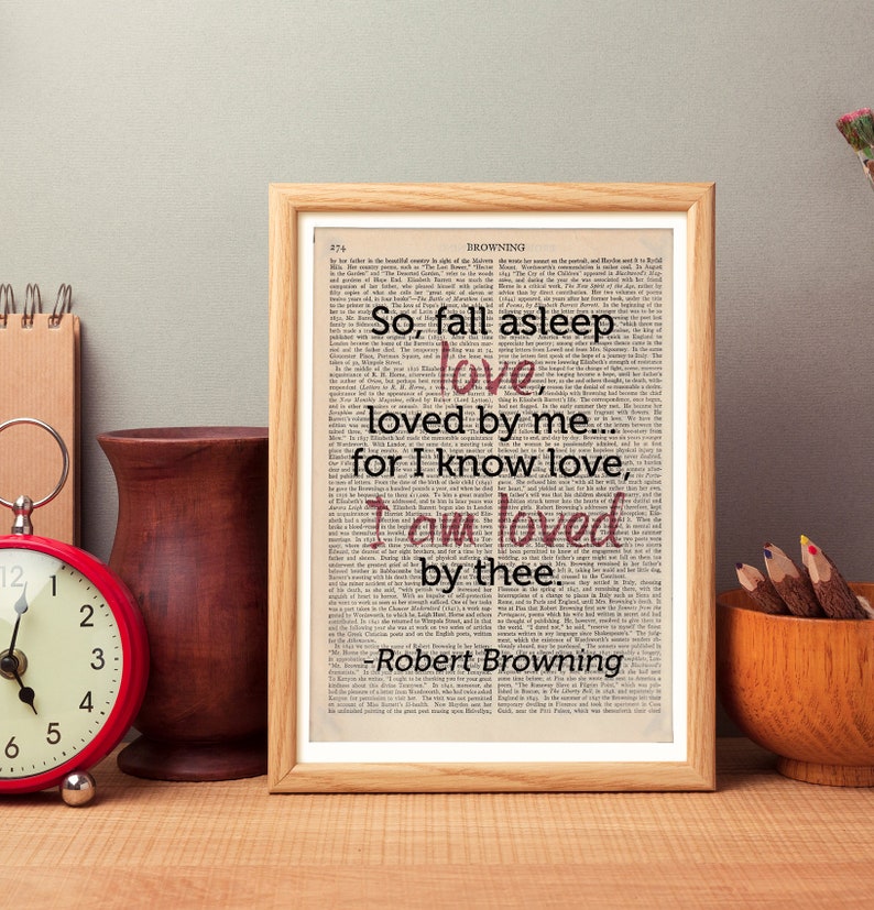 SALE: Original Book Page Art with Quote, Robert Browning image 2