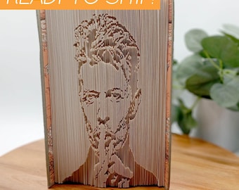 David Bowie Portrait Folded Book Art Gift for Music Lovers Unique Idea for Library or Studio Home Decor for Music Themed Gift Bowie Fan