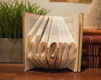 Unique Folded Book Art with Bloom