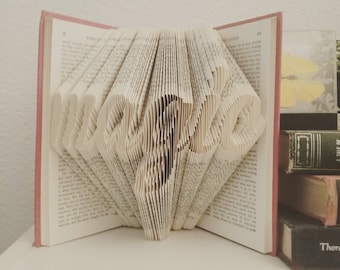 Custom Folded Book Art Made For You Personalized Book Themed Gift for Book Lovers Literary Themed Gift Idea Decor for Office or Home