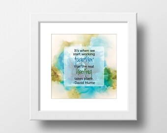 Original Artwork, Printable, David Hume Quote, Alcohol Ink, Digital Download, 3 sizes