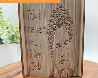 Twilight Folded Book Portrait Edward Cullen Skin of a Killer Twilight Book Art Team Edward Fan Art Vampire Goth Gift for Twilight Fans