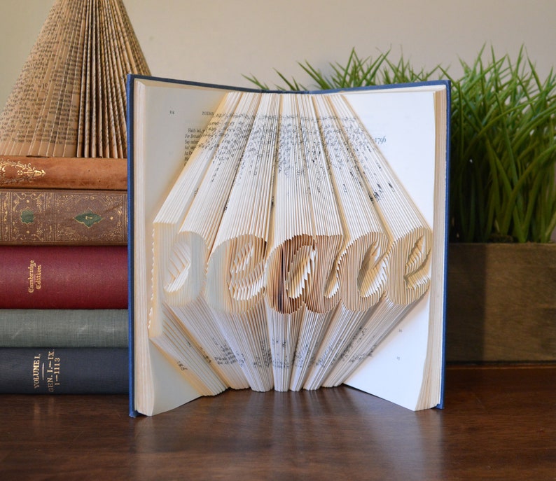 Custom Folded Book Art, Choose a Name or Word, up to 12 Letters image 3