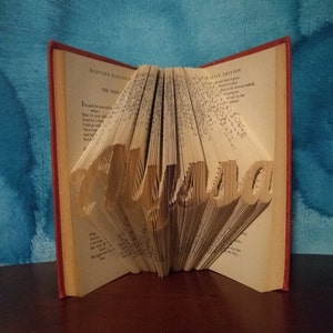 Custom Folded Book Art, Choose a Name or Word, up to 12 Letters image 2