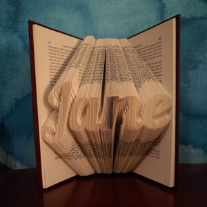 Custom Folded Book Art, Choose a Name or Word, up to 12 Letters image 4