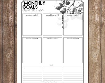 Personal Planner Printable Weekly Goals Page Beautiful | Etsy
