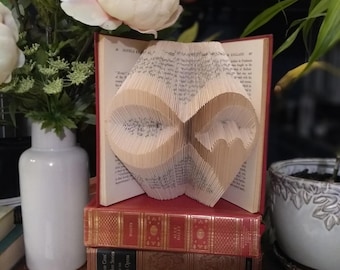 Custom Folded Book, Infinity Symbol and Heart, Thoughtful Gift