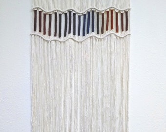 Beautiful Macramé Wall Hanging with Multi-Colored Accents