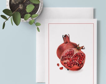 Set of 6 Illustrated Pomegranate Cards