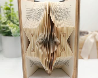 Custom Folded Book Art with Star of David Gift Idea for Bar Mitzvah and Bat Mitzvah Judaism Related Gift Jewish Holiday Gift Judaica Art