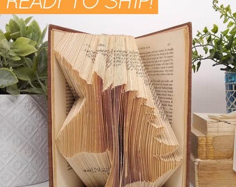Unicorn Folded Book Art Gift for Book Lovers Fantasy Theme Book Decor for Girl’s Room or Boy’s Room Mythical Creature Magical Animal Book