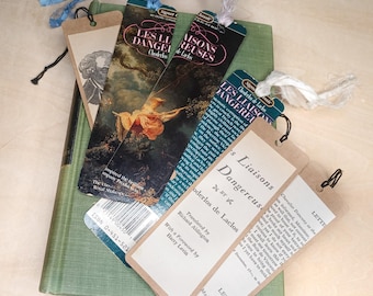 Dangerous Liasons Bookmarks Classic Novel Paperback Recycled Silk Ribbons Romantic Gift Idea for Book Lover Classic French Novel Unique Gift