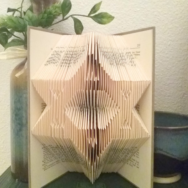 Folded Book - Star of David - Book Art - Judaism - Unique