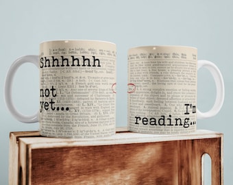 Book Lover Coffee Mug Gift Idea for Book Lover Vintage Book Page Design Mug for Bookworm Funny Book Theme Coffee Mug for Tea Gift for Reader