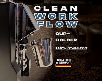 51 mm & 56/58 mm Dosierbecherhalter Eureka Mignon, verbessere deinen Espresso Workflow | Edelstahl | Single Dosing Mods