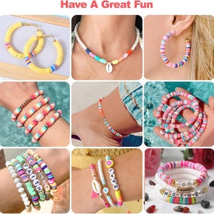 May include: A collection of colorful handmade jewelry, including hoop earrings, necklaces, bracelets, and anklets. The jewelry features a variety of bright colors and patterns, with some pieces incorporating beads and charms. The text "Have A Great Fun" is at the top.