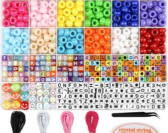 DIY Bracelet Making Kit – Pony, Clay, Letter & Smile Beads Jewelry