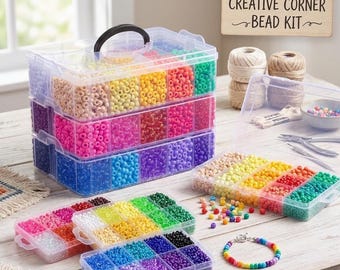 10000PCS Rainbow Pony Beads Bulk Kit, 30 Colors for Bracelets, Kandi & Crafts