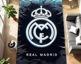 Personalisierter Real Madrid Teppich, Fußballfan-Dekor