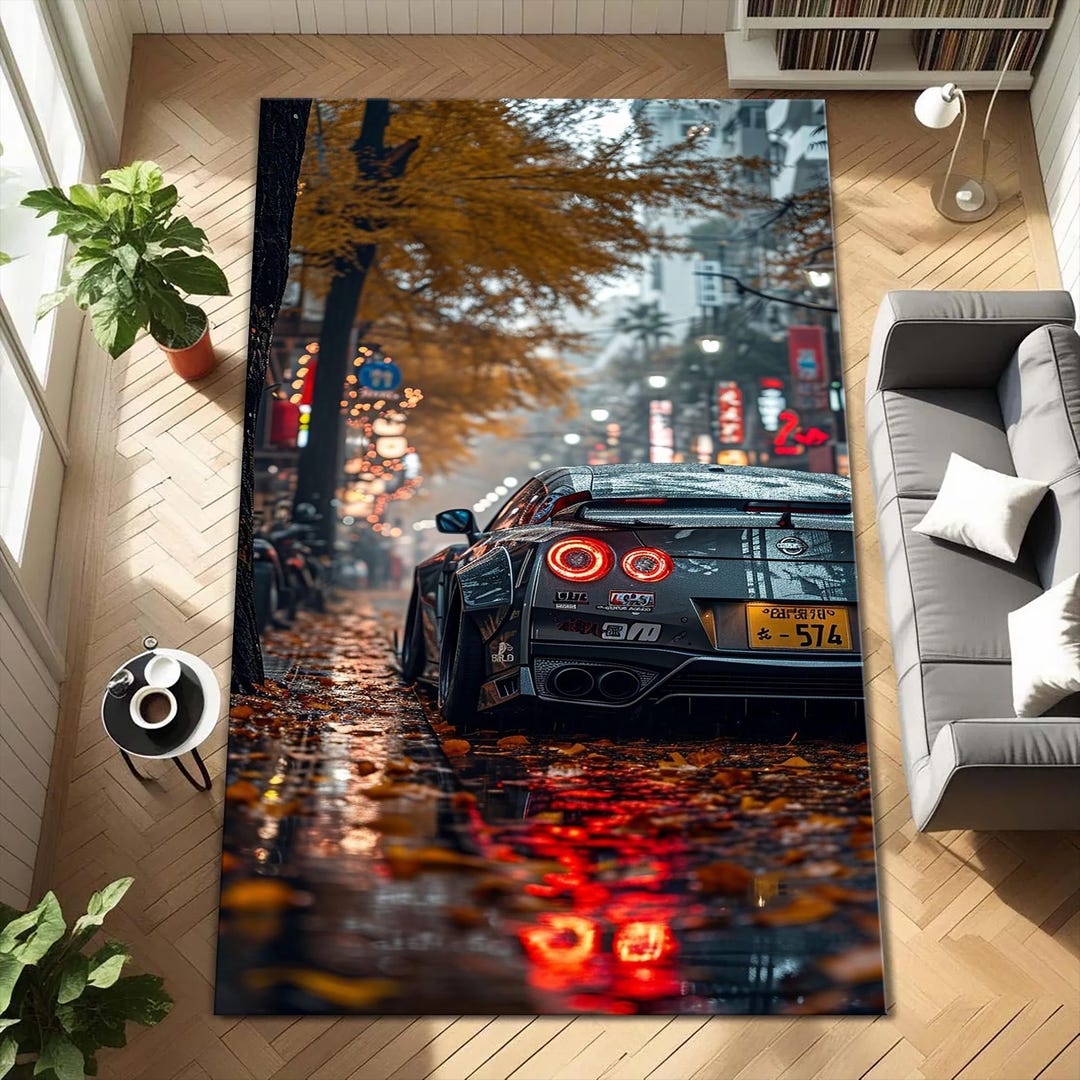 Nissan GT-R R35 JDM Art Rug –japanese Mountain Road Scene Carpet ...