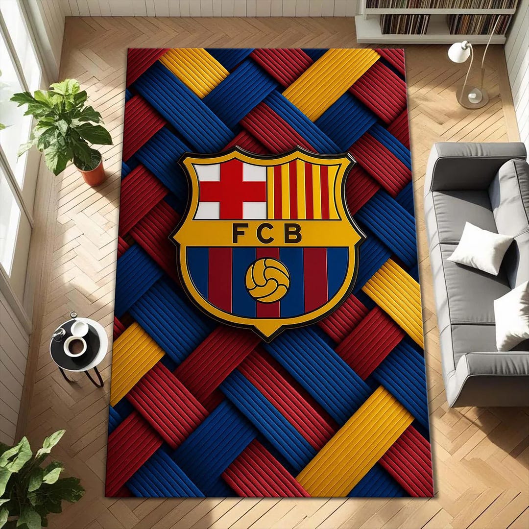 FC Barcelona Rug, Soccer Team Area Rug, Boys Room Decor - Etsy
