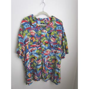 George Mens 3XL Aloha Hawaiian Shirt Route 66 Road Trip SPRING BREAK