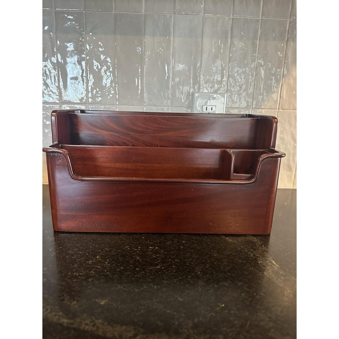 Mahogany Wood File Folder Desk Caddy Organizer Made in Indonesia - Etsy